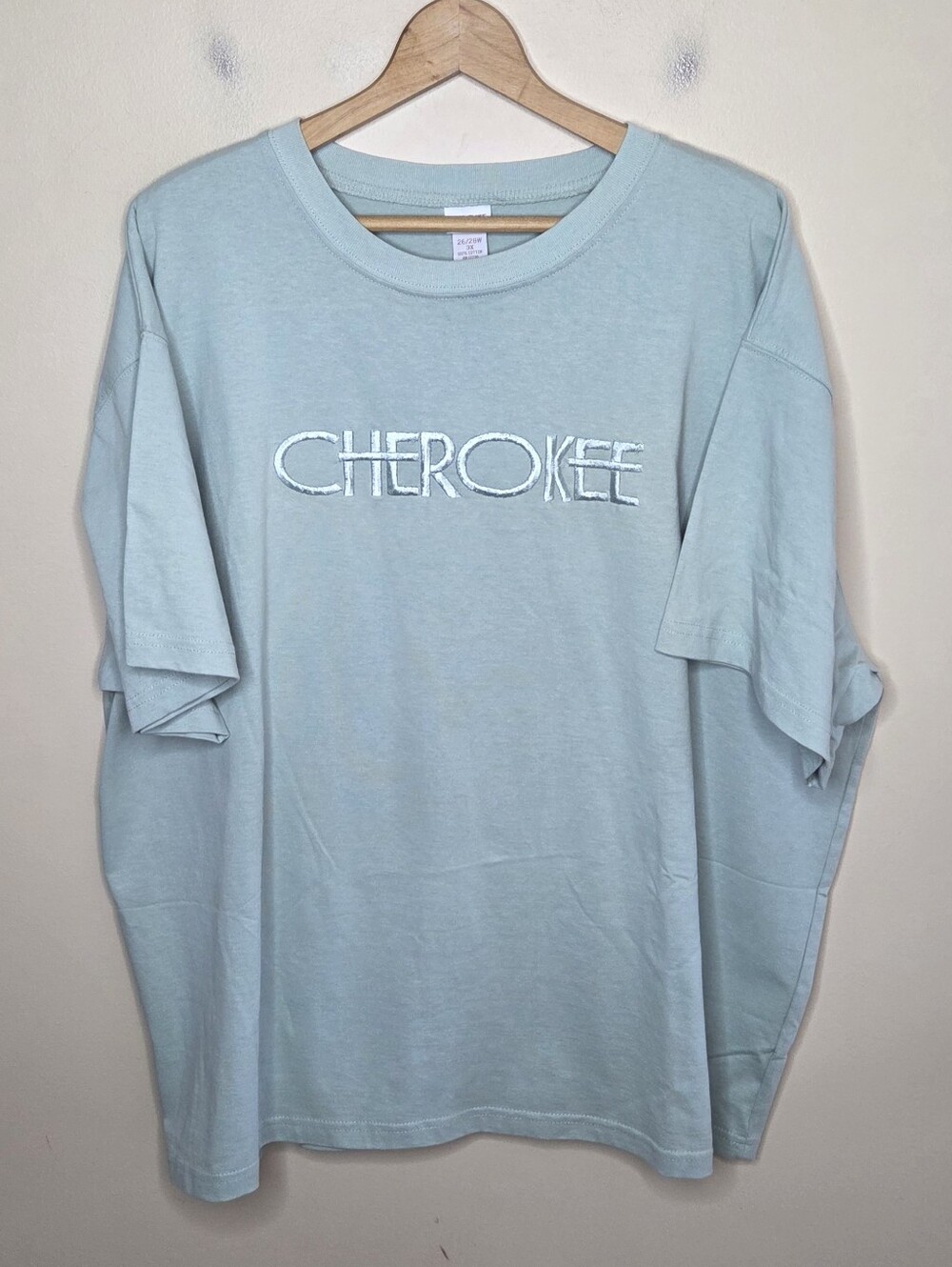 90s Vintage Cherokee Pastel Green Short Sleeve Embroidered Logo Tee Size 3X